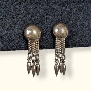 V. Brass Tone Dangling Point Earrings